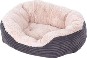 Cuscino per Cani - Cuscino per Cani Grigio Jumbo Cord Pluche Ovale Medio - Comodo Letto per Cani