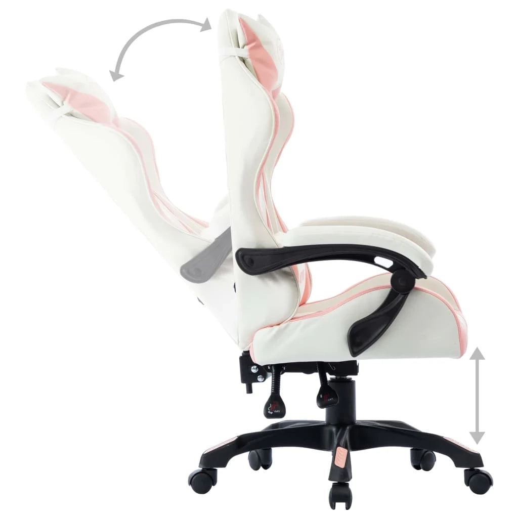 Sedia girevole in similpelle rosa per ufficio computer studio o videogiochi (02_0024228)