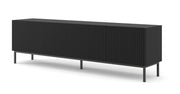 MOBILE RAVENNA B PORTA TV IN MDF RIVESTITO 4D 200 NERO OPACO TELAIO NERO