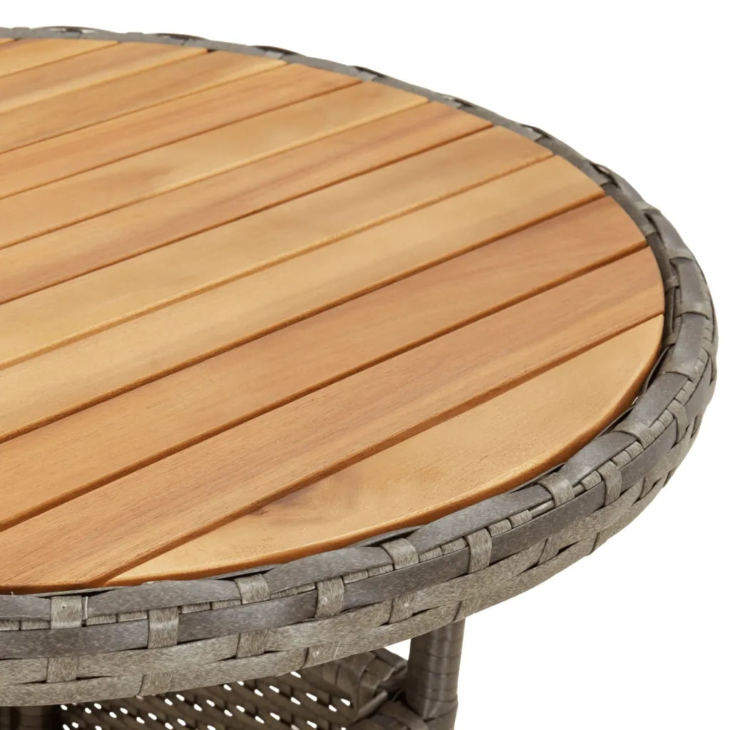 Set BistrÃ² da Giardino 3 pz con Cuscini in Polyrattan Grigio