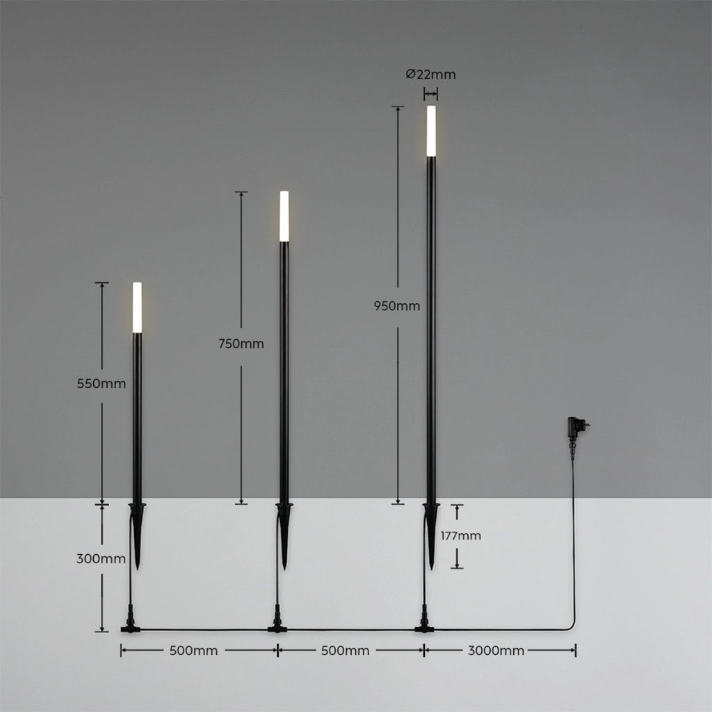 Lampada da giardino a picchetto LED 3W nera IP44 RL STICK