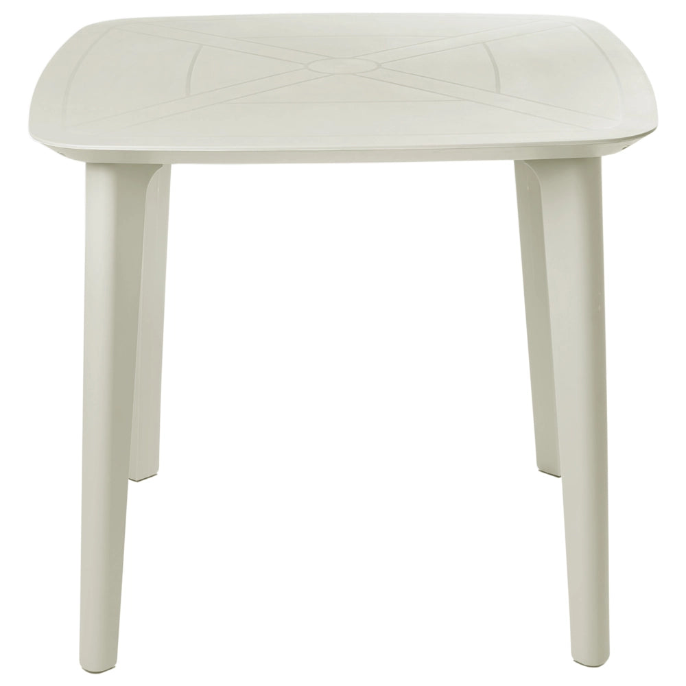 Tavolo da pranzo da giardino Beige chiaro Struttura sintetica 4 posti resistente alle intemperie Patio esterno
