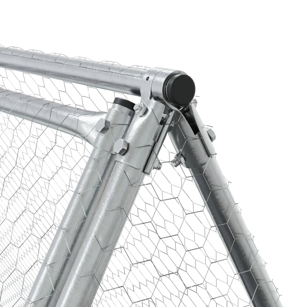 Gabbia per conigli in argento 400 x 105 x 91 cm in acciaio zincato Argento 02_0041697
