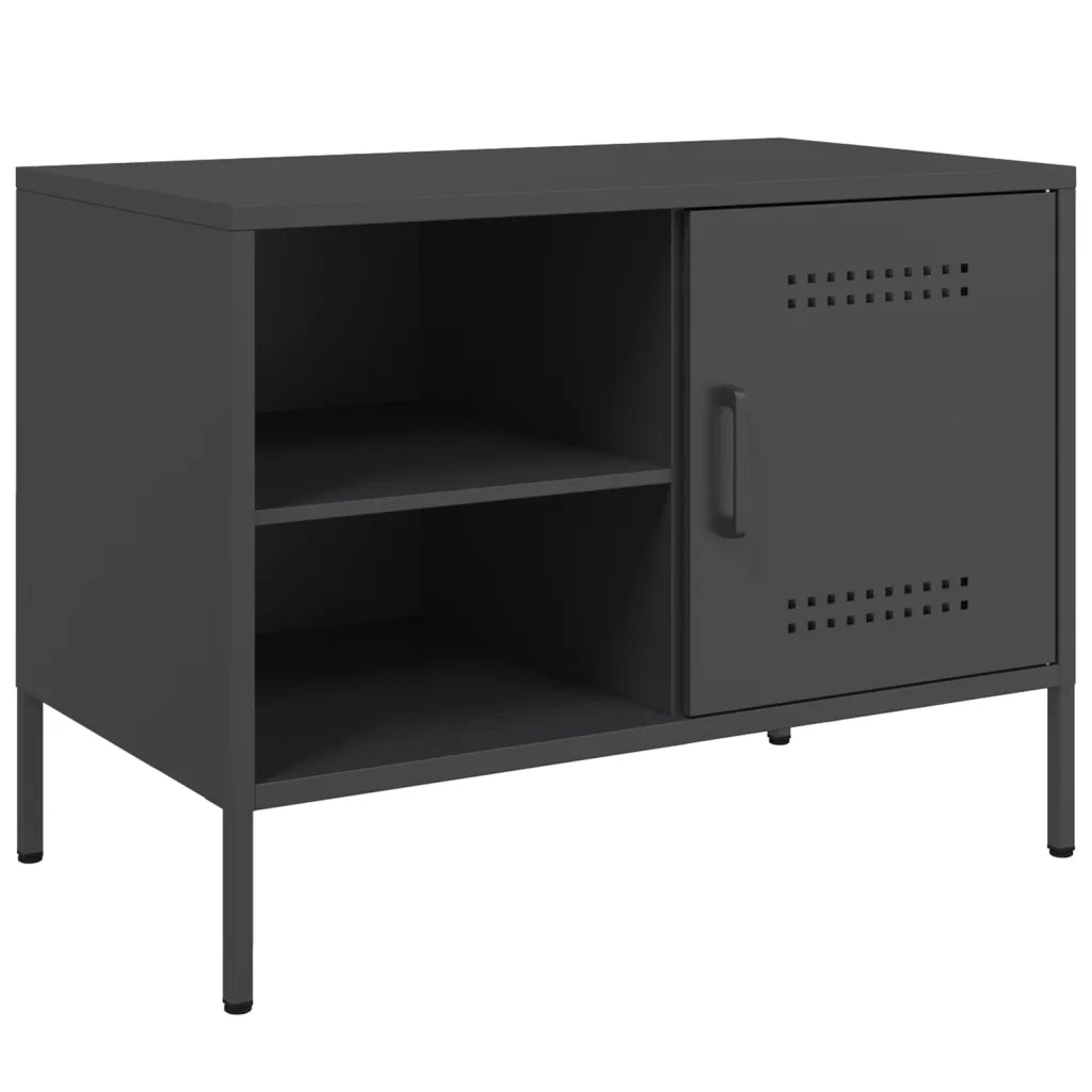 Mobili TV 2pz-Set di 2 Credenza per TV Neri 68x39x50,5 cm in Acciaio 439282