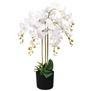 Orchidea Artificiale con Vaso75 cm Bianca 244425