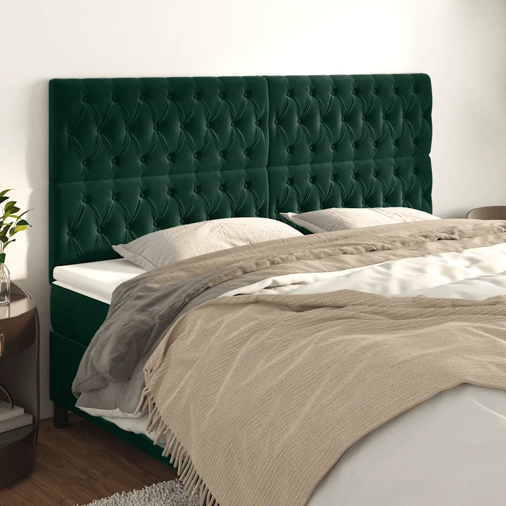 Testiera Verde Scuro 180x7x118/128 cm Velluto 3116731