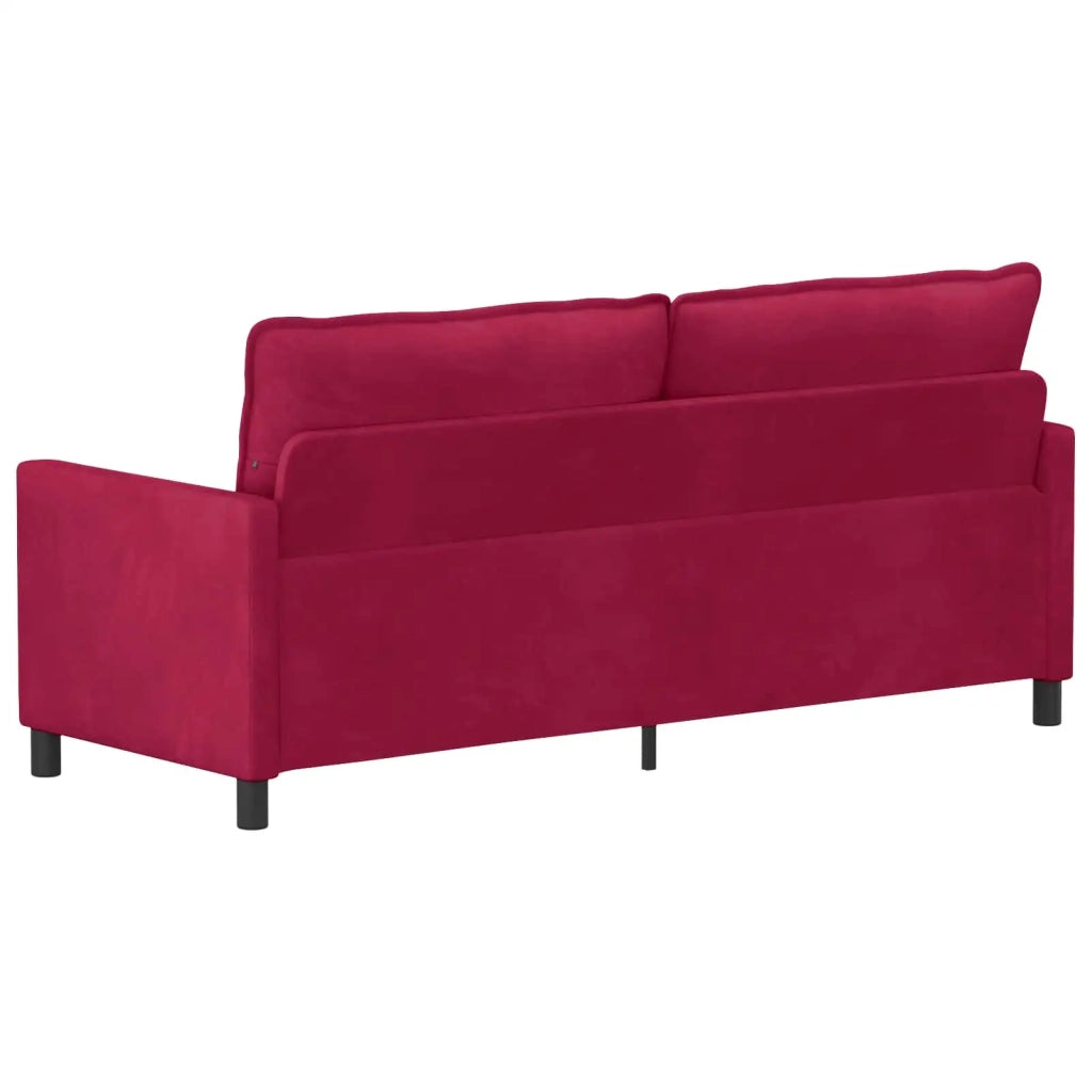Divano Rosso Vino 196 x 81 x 87,5 cm Velluto