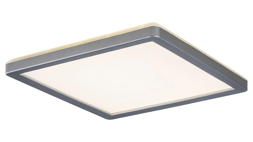 Plafoniera bagno LED 15W 25cm quadrata argento IP44