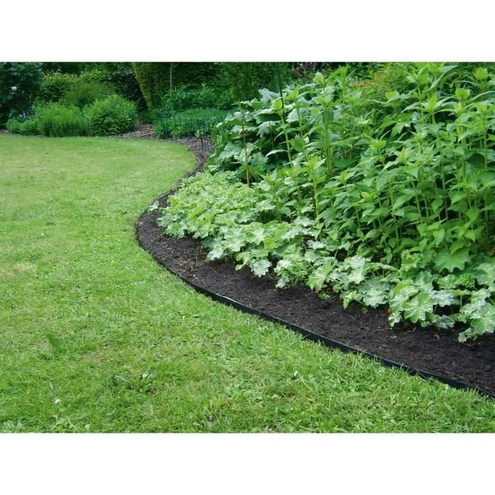 Bordura da giardino in gomma riciclata - GARDEN ID Eco Border - 5 m H10 cm - Indistruttibile - Installazione flessibile, diritta o curva.