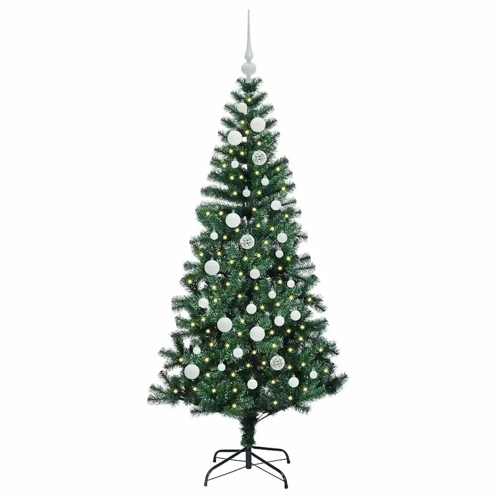 Albero di Natale Artificiale-Albero Natalizio con luci integrate Verde 150 cm 995359