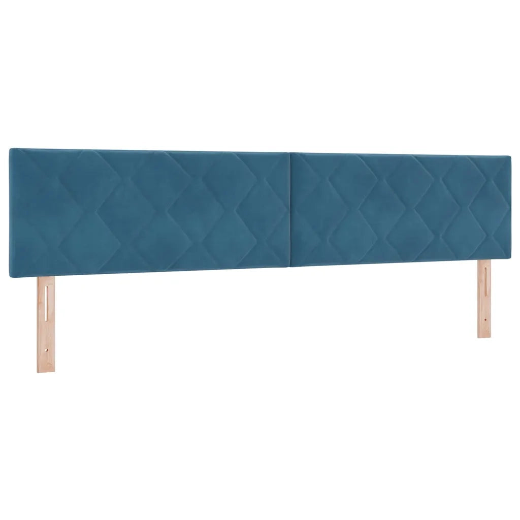 Letto a Sorgente LED con led Blu Scuro 200 x 200 cm Velluto