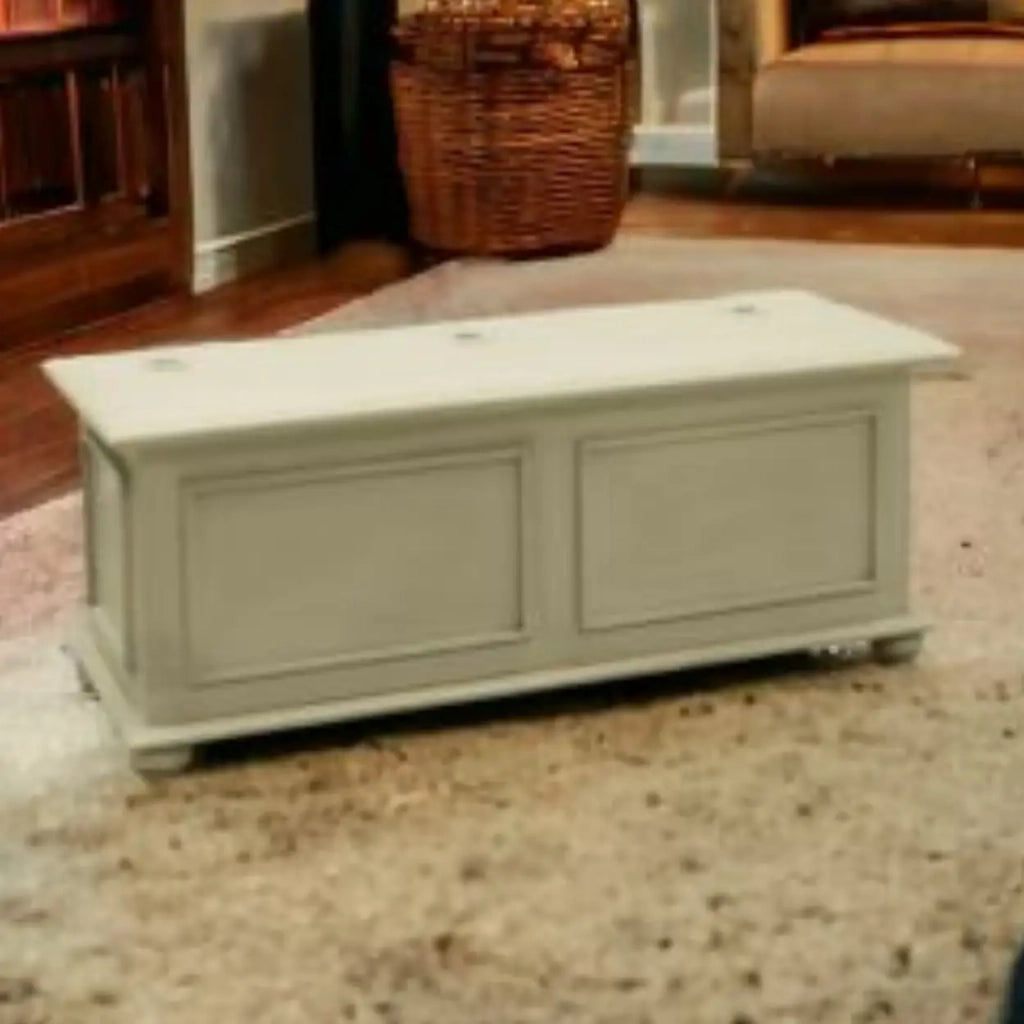 Cassapanca in legno Shabby chic mod cipolla avorio anticato