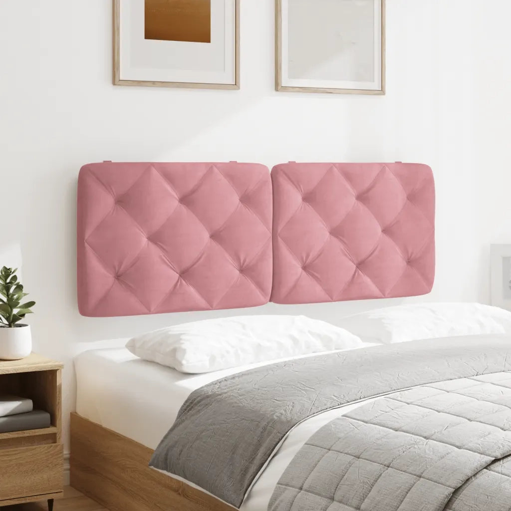 Coussin de tête de lit rose 120 cm velours