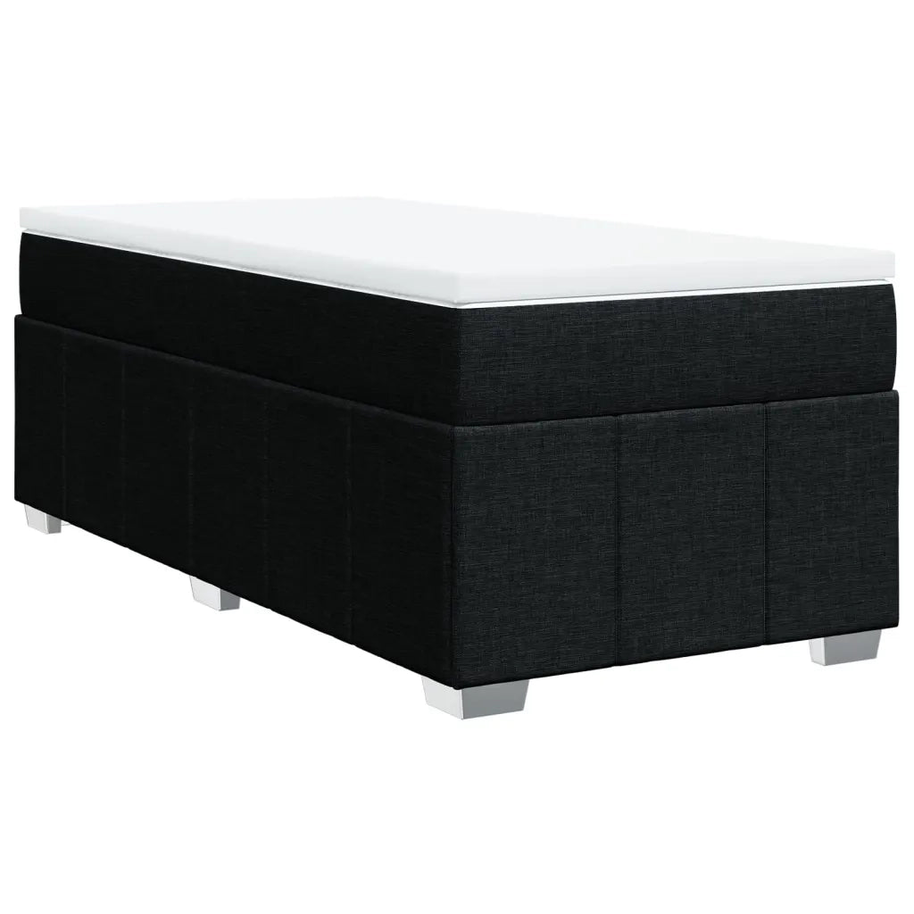 Giroletto a Molle con Materasso-Struttura Letto Nero 80x200 cm inTessuto 960433