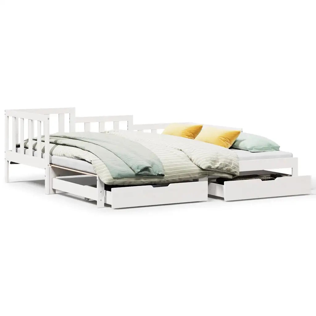 Letto Estraibile con Cassetti senza Materasso Bianco 90x190 cm 3302224