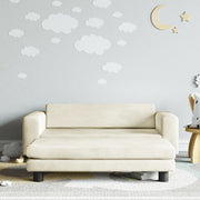 Divano Bambini con Poggiapiedi-Sofa-Divanetto Bambini Crema 100x50x30 cm in Velluto