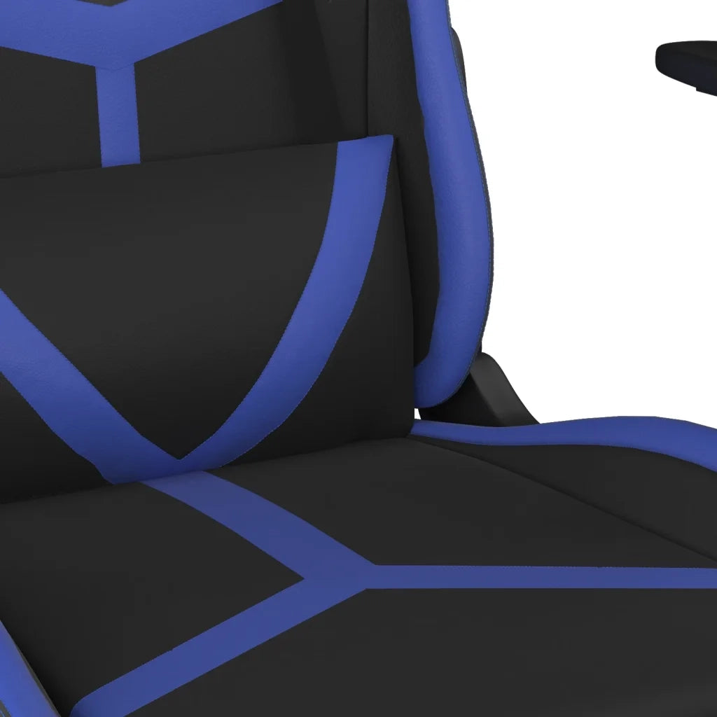 Sedia da Gaming | Sedia da e-sports con Poggiapiedi Nero e Blu in Similpelle