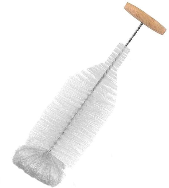 Set di spazzole per bottiglie in acciaio inossidabile 35 cm - Nylon - Resistente alle abrasioni - Incluso 1 pezzo - Per angoli nascosti - Pulitore per bottiglie