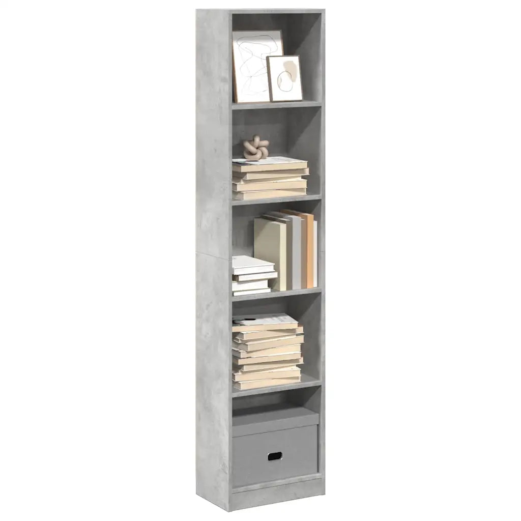vidaXL Libreria Grigio Cemento 40x24x176 cm in Legno Multistrato
