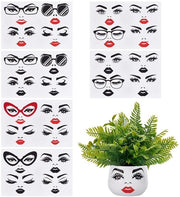 Schemi Decorativi per Volto Femminile - 6 Fogli - Plastica - Adesivi - Decorazione - Dimensioni 150 x 227 x 0,4 mm
