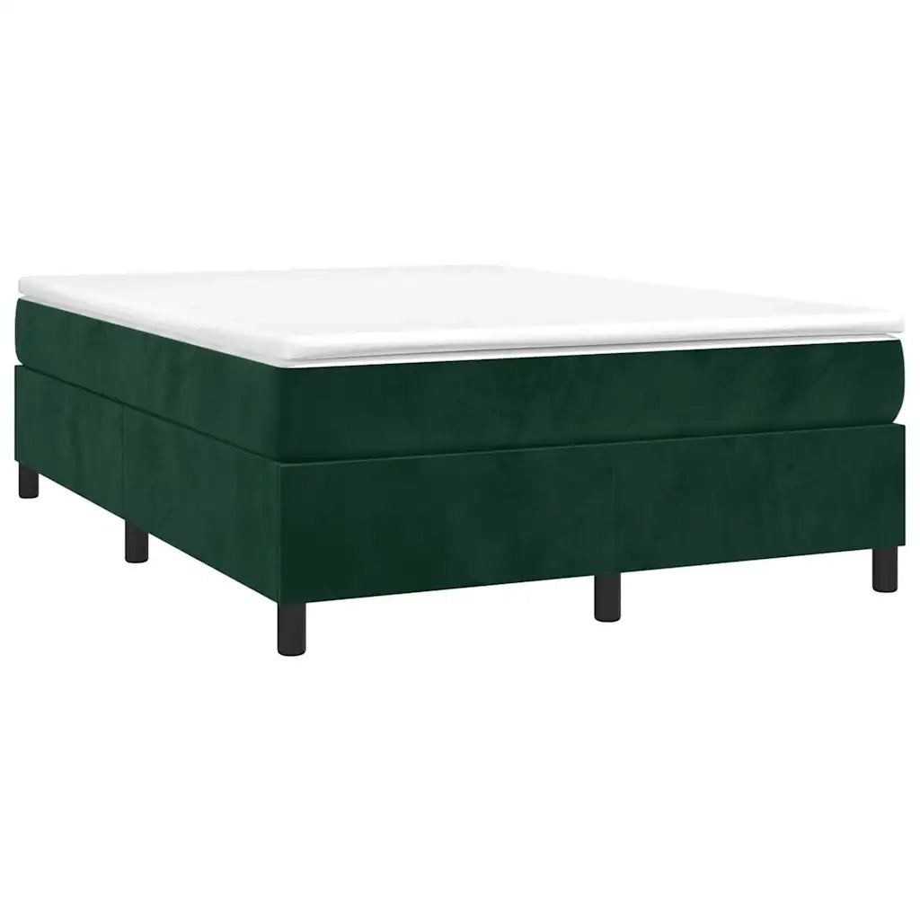 Struttura Letto a Rete a Molle Verde Scuro 140x190 cm in Velluto 3121117