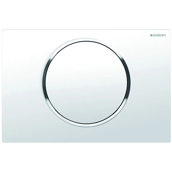 PLACCA DI COMANDO SIGMA 10 CON TASTO STOP- Bianca - bordi tasti cromo- GEBERIT- pezzi 1
