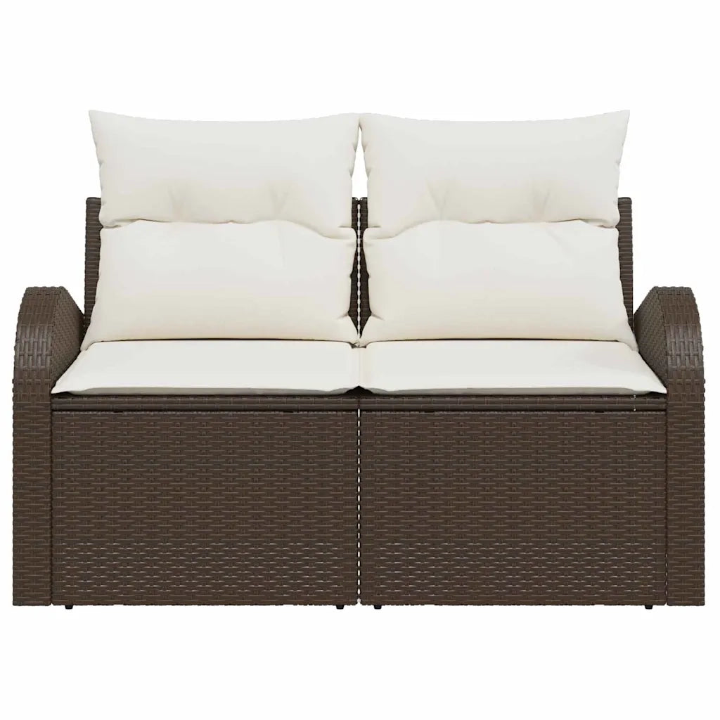 Divano da giardino-Sofa da Giardino-Divano da esterno Marrone 124 x 62 x 69cm polyrattan 674484