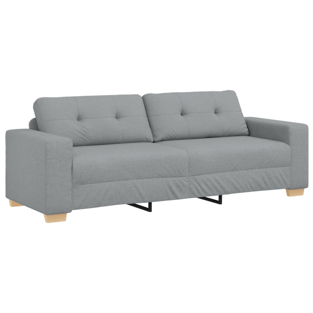 Set di Divani 3 Pezzi con Cuscini Tessuto Grigio Chiaro