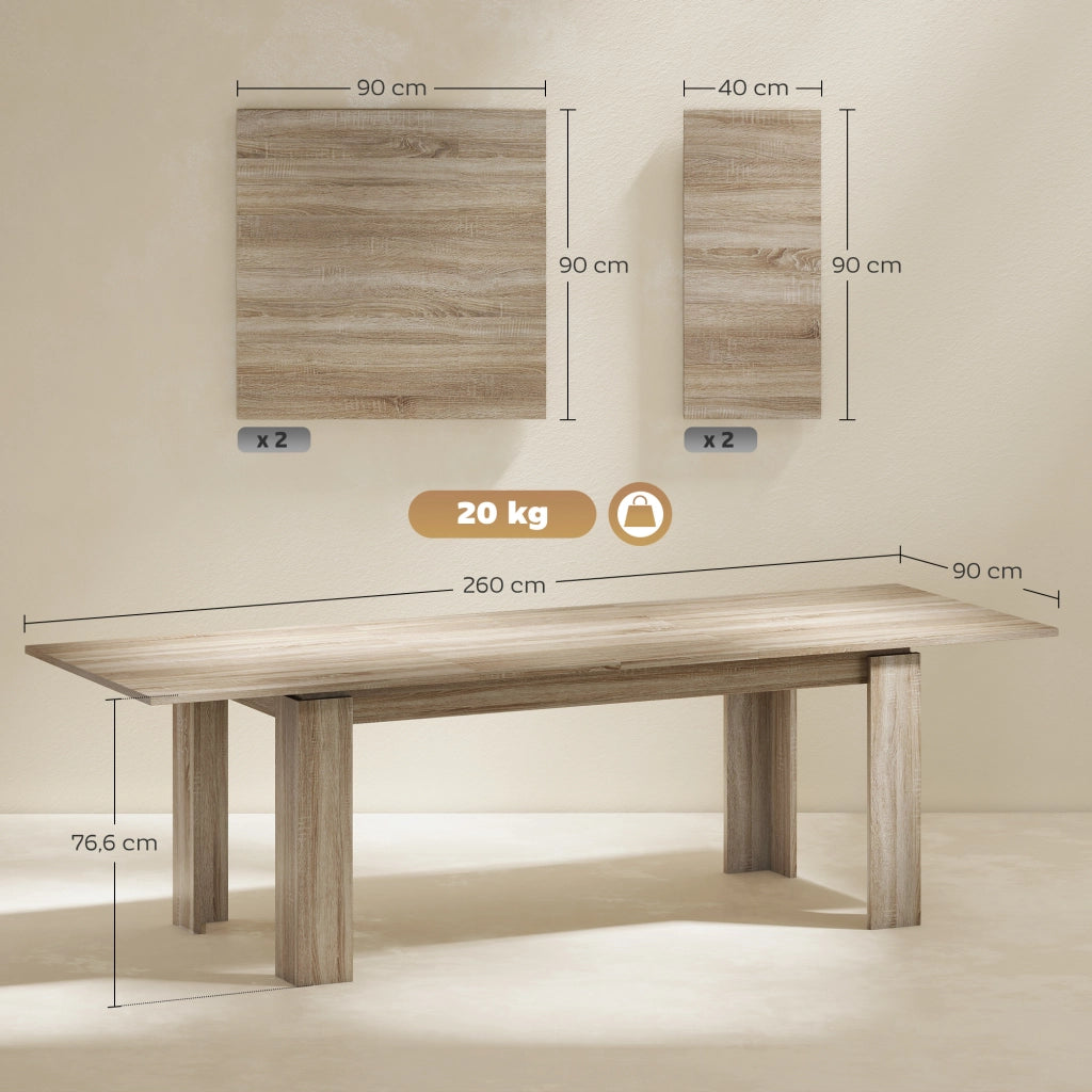 Tavolo da Pranzo Allungabile ¨C zephmum ¨C Legno 180x260 cm