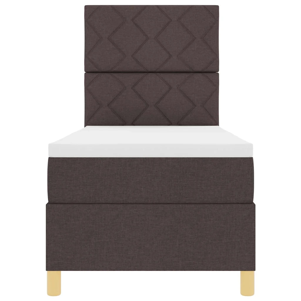 Letto a molle con materasso Marrone Scuro 80 x 200 cm Tessuto 3339654