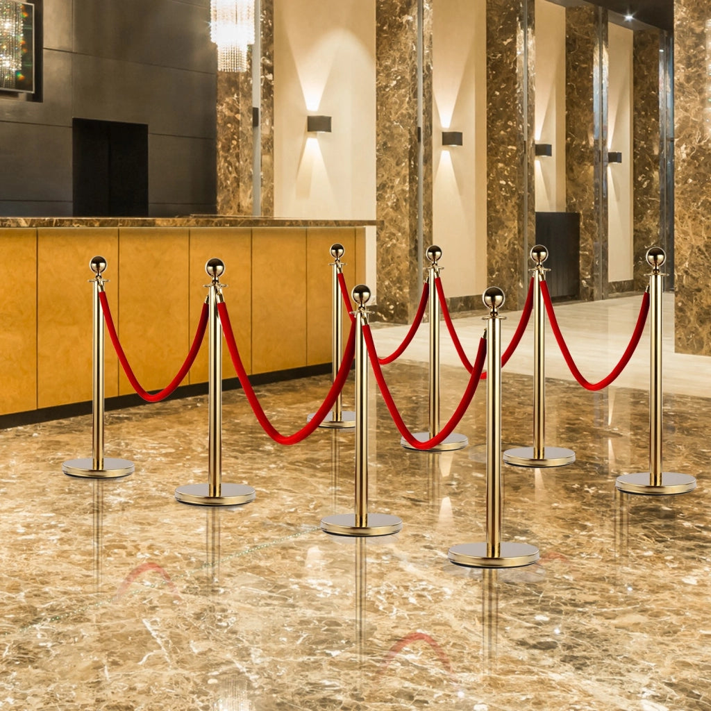 EasyComfort Colonnina Segnapercorso per Code Separatore in Acciaio Rosso e Oro