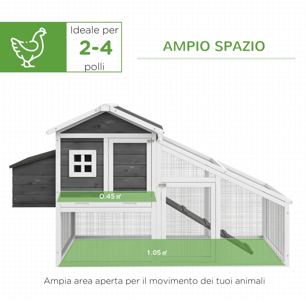 Pollaio Prefabbricato ¨C Zephmum ¨C Legno, Grigio, 178x95x100 cm