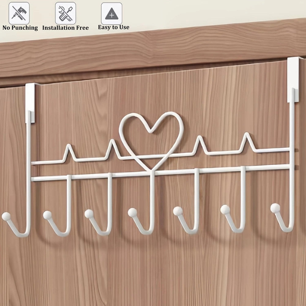 Trade Shop - Appendiabiti Da Porta Forma Cuore Ganci Per Cappotti Asciugamani Borse Organizzatore Casa -