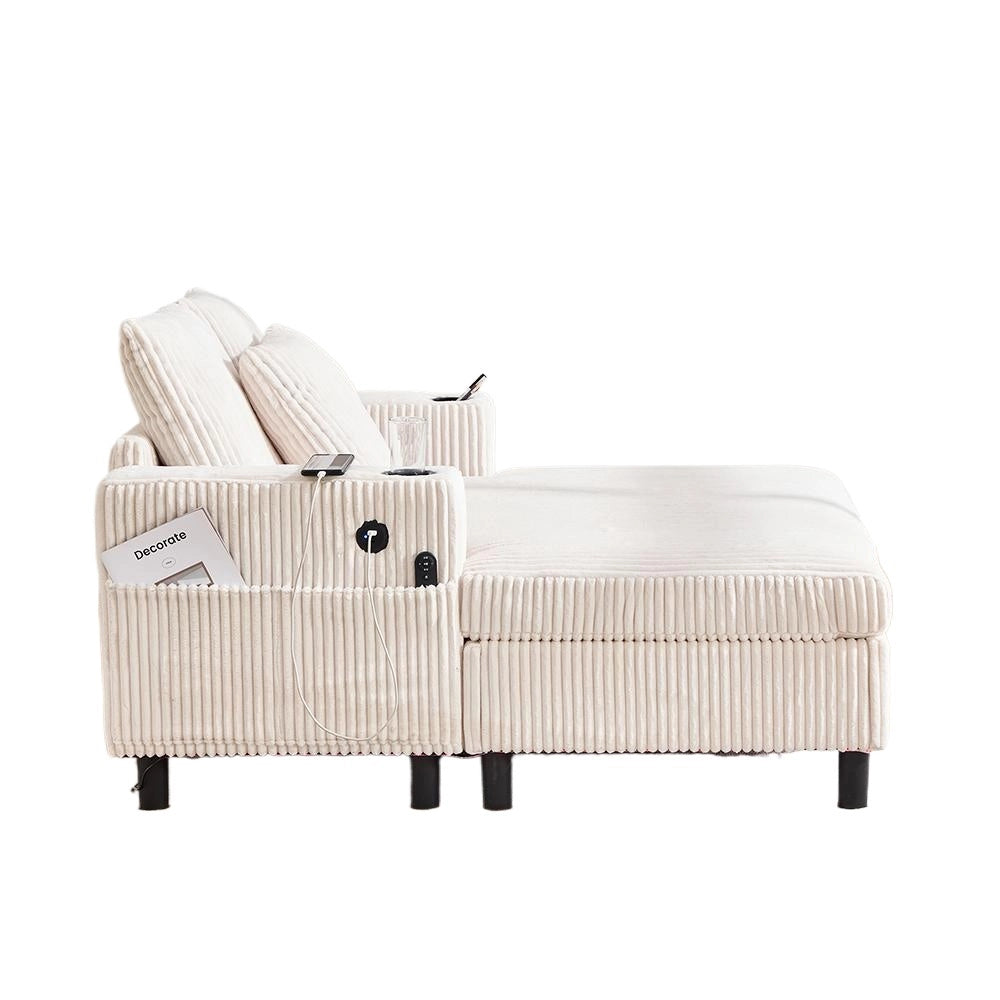 Poltrona letto con porta bicchieri e USB - Xylo - Illuminazione LED integrata