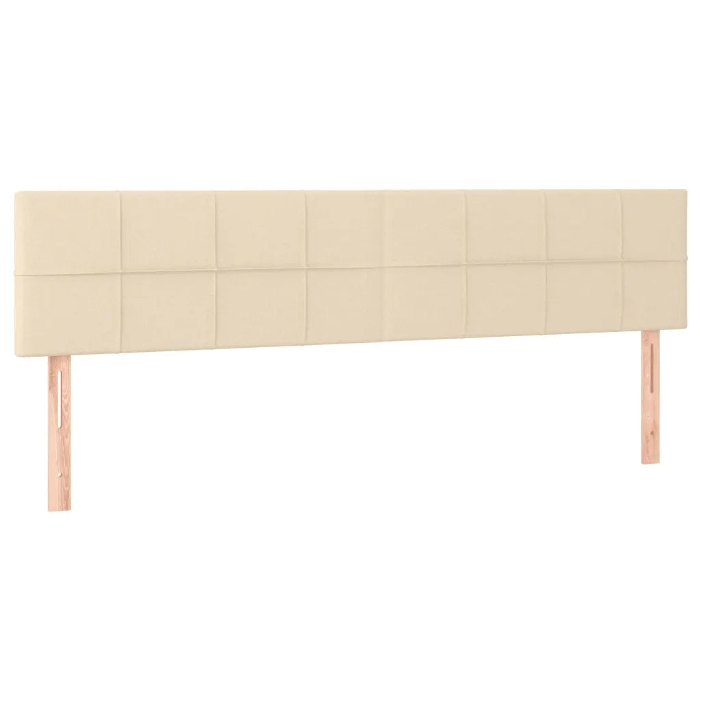Letto a Molle con Materasso e LED Crema 160x200 cm in Tessuto
