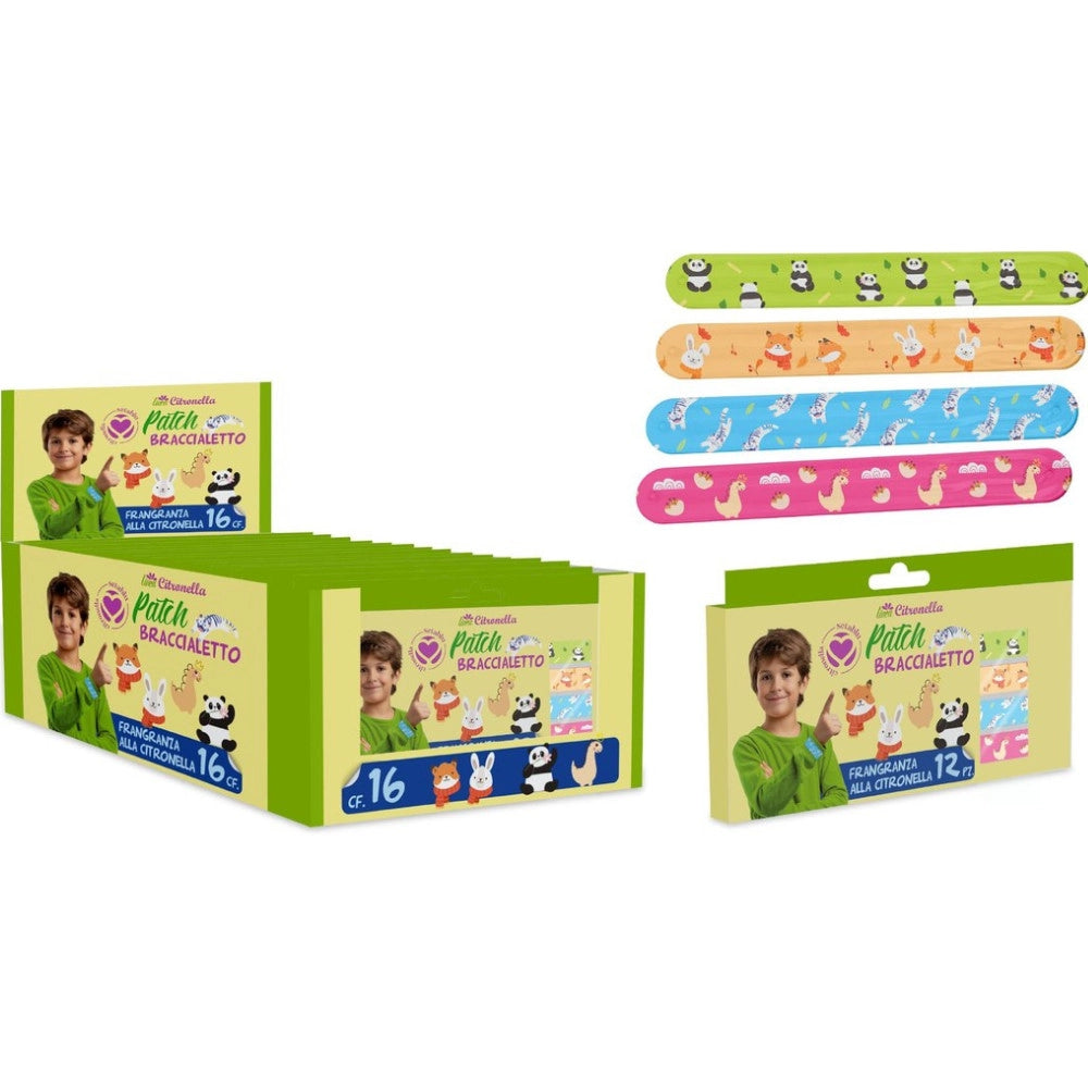 Trade Shop - Patch Braccialetto Alla Citronella Per Bambini Display Anti Zanzare Profumati -