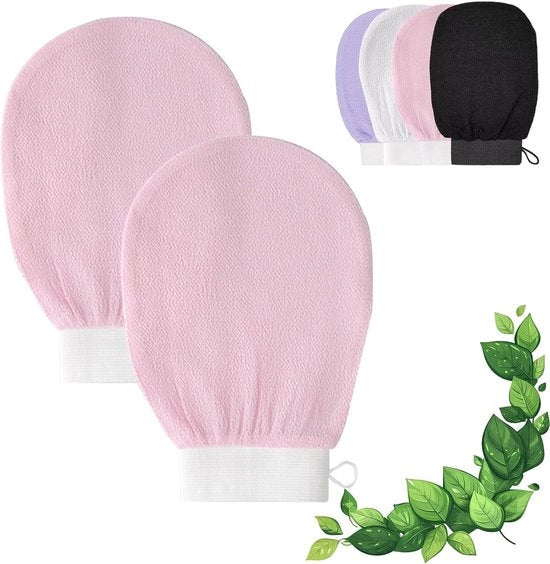 Set di 2 - Guanti per doccia - Riciclabili - Cura del corpo - Guanti per doccia - Rosa