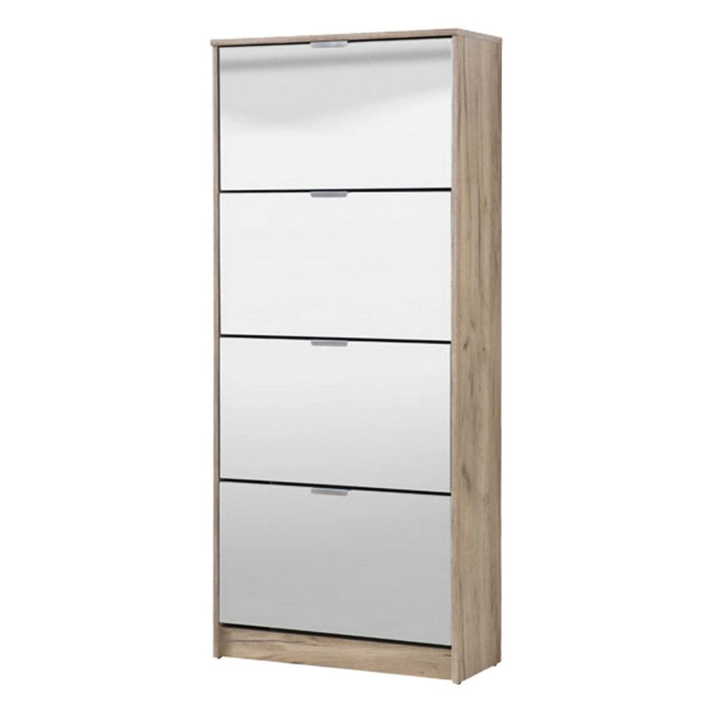 Mobile Portascarpe Pentone, Scarpiera 8 Ripiani, 67x28x155.5h cm Marrone Rovere Grigio