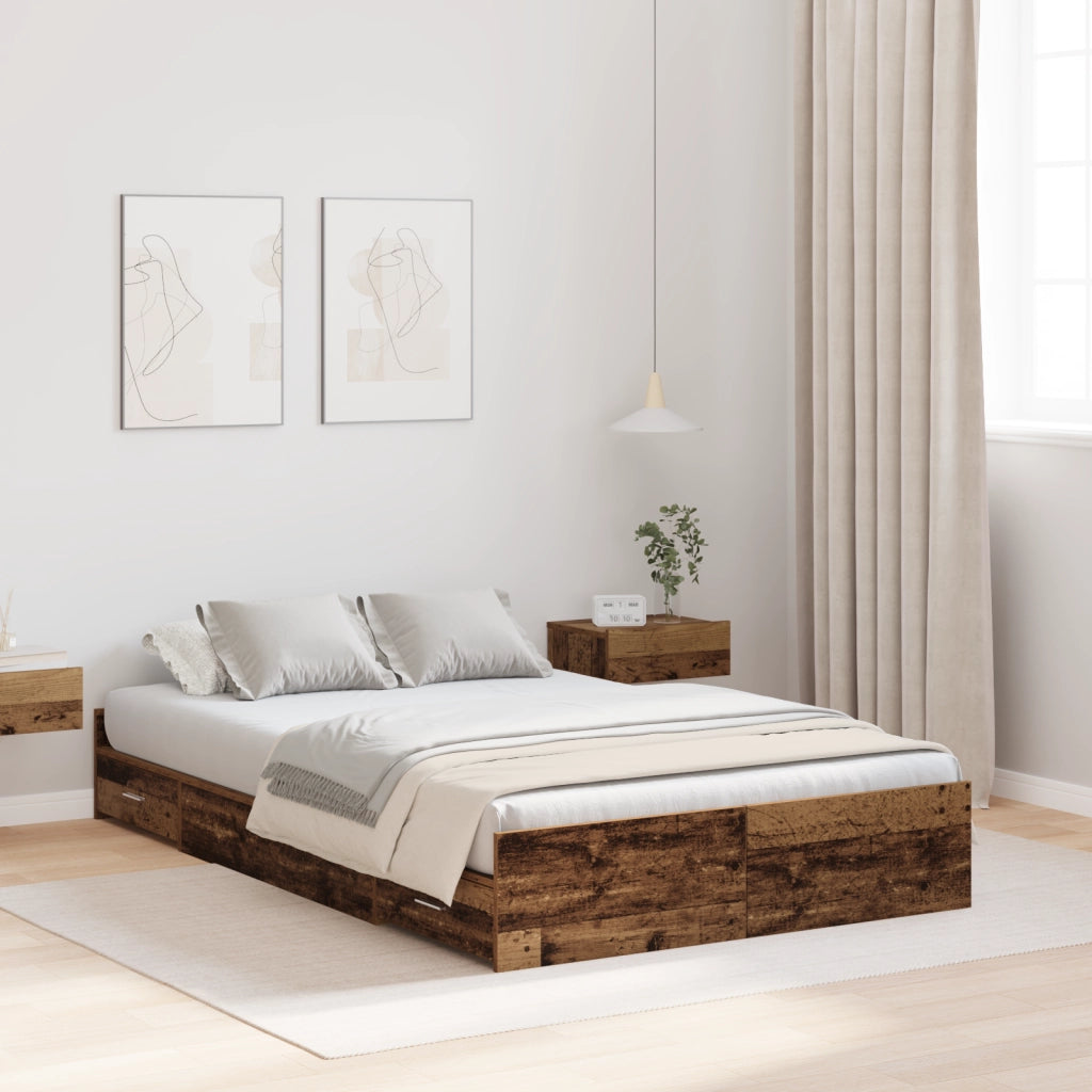 Struttura letto contenitore in legno vecchio 120x190 cm