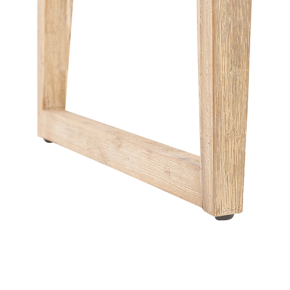 Tavolo da pranzo per esterni Piano in cemento grigio Gambe in legno chiaro Acacia Capacità 6 persone 180 x 90 cm