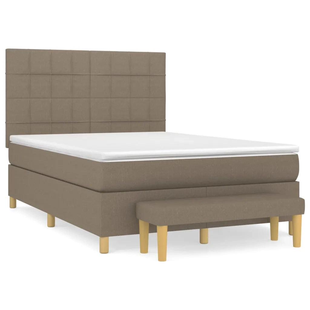 Giroletto a Molle con Materasso Tortora 140x200 cm in Tessuto 3137161