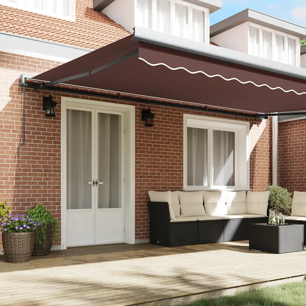 Tenda Sole Retrattile Manuale 500x300 cm Marrone 3215727