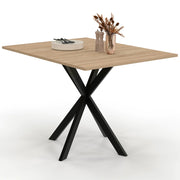 IDMarket - Consolle pieghevole per 2-4 persone ALIX con gambe in legno e ragno nero 103 x 76 cm