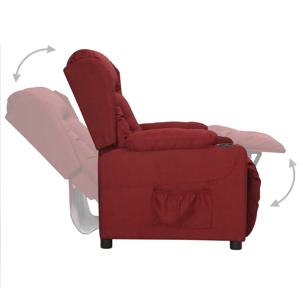 Poltrona Reclinabile in Tessuto Rosso Vino 339051
