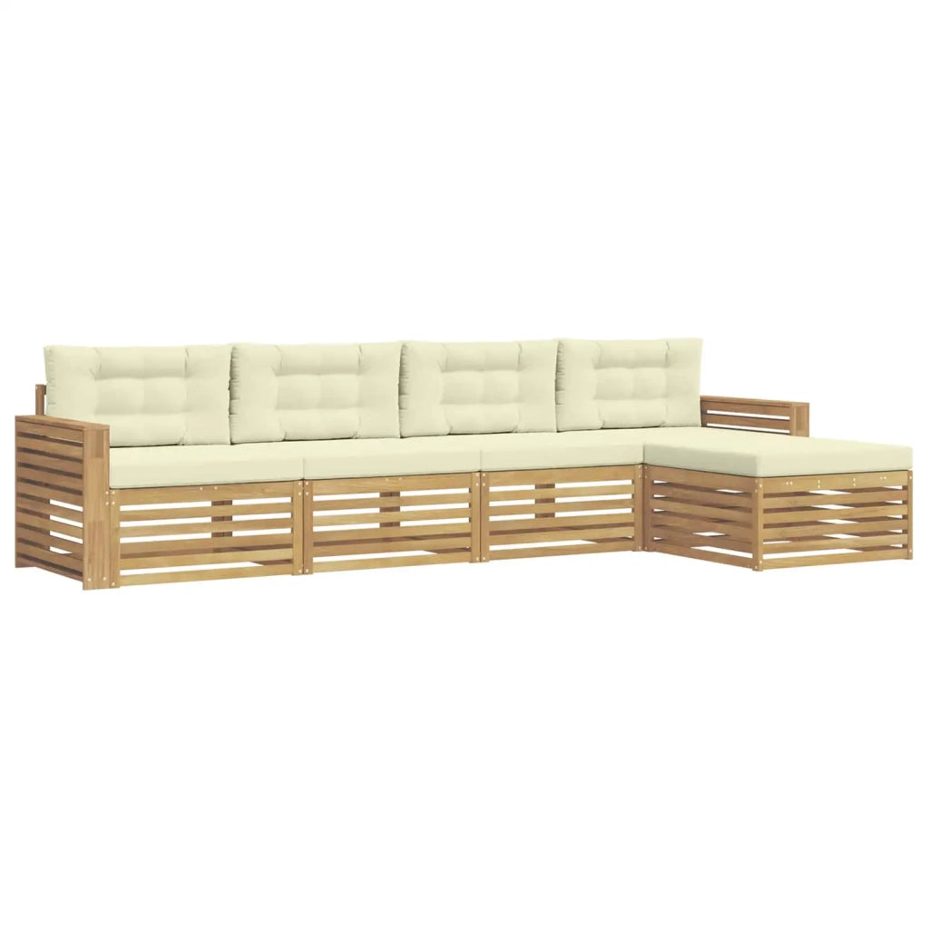 Set di divani da esterno 5 pz Bianco e Crema 3390330