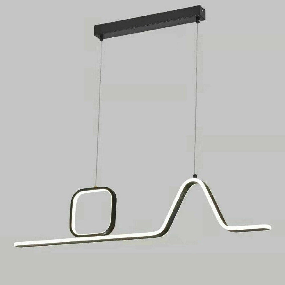Trade Shop - Lampadario Led A Sospensione Soffitto 46 Watt Moderno Nero Luce 6500k 4000k B57 -