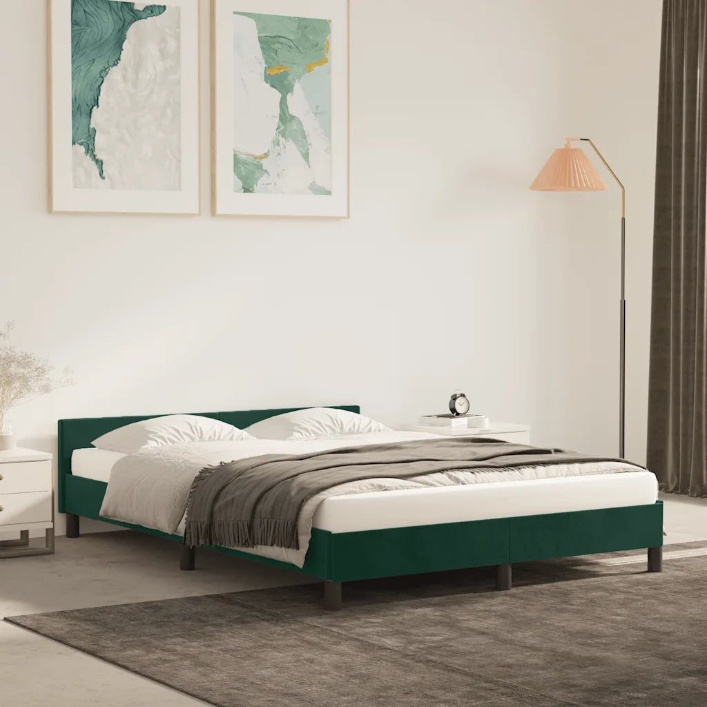 Giroletto senza Materasso Verde Scuro 140x190 cm in Velluto 347570
