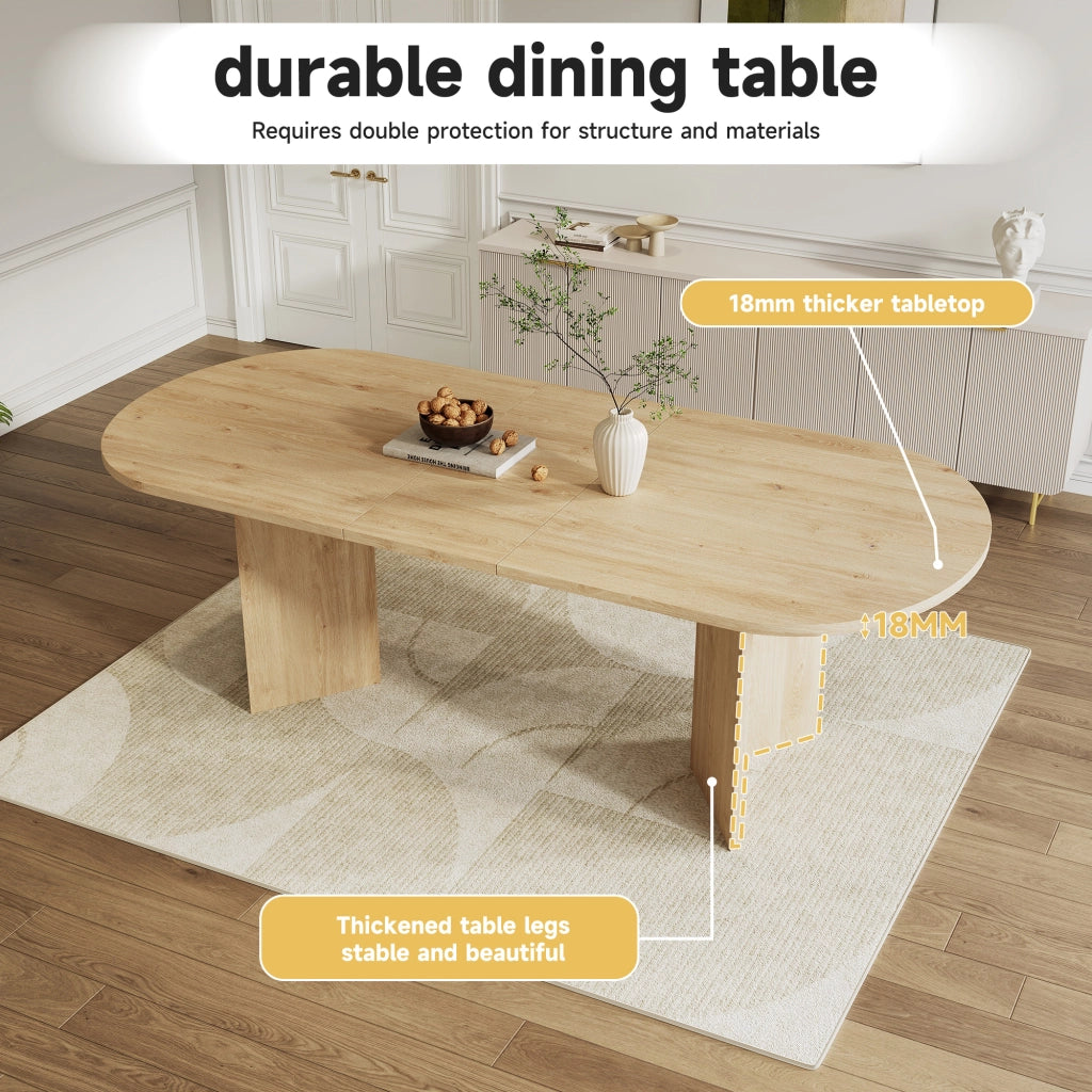 Tavolo da pranzo allungabile 4-8 posti, piano 18 mm, colore rovere, struttura in MDF