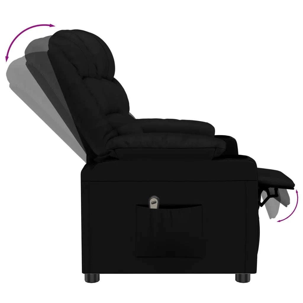 Poltrona | Sedia Relax Reclinabile Elettrica Nera in Similpelle