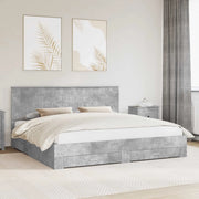 Struttura del letto con testiera Grigio cemento 200 x 200 cm